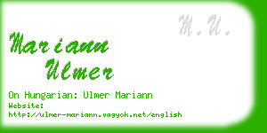 mariann ulmer business card